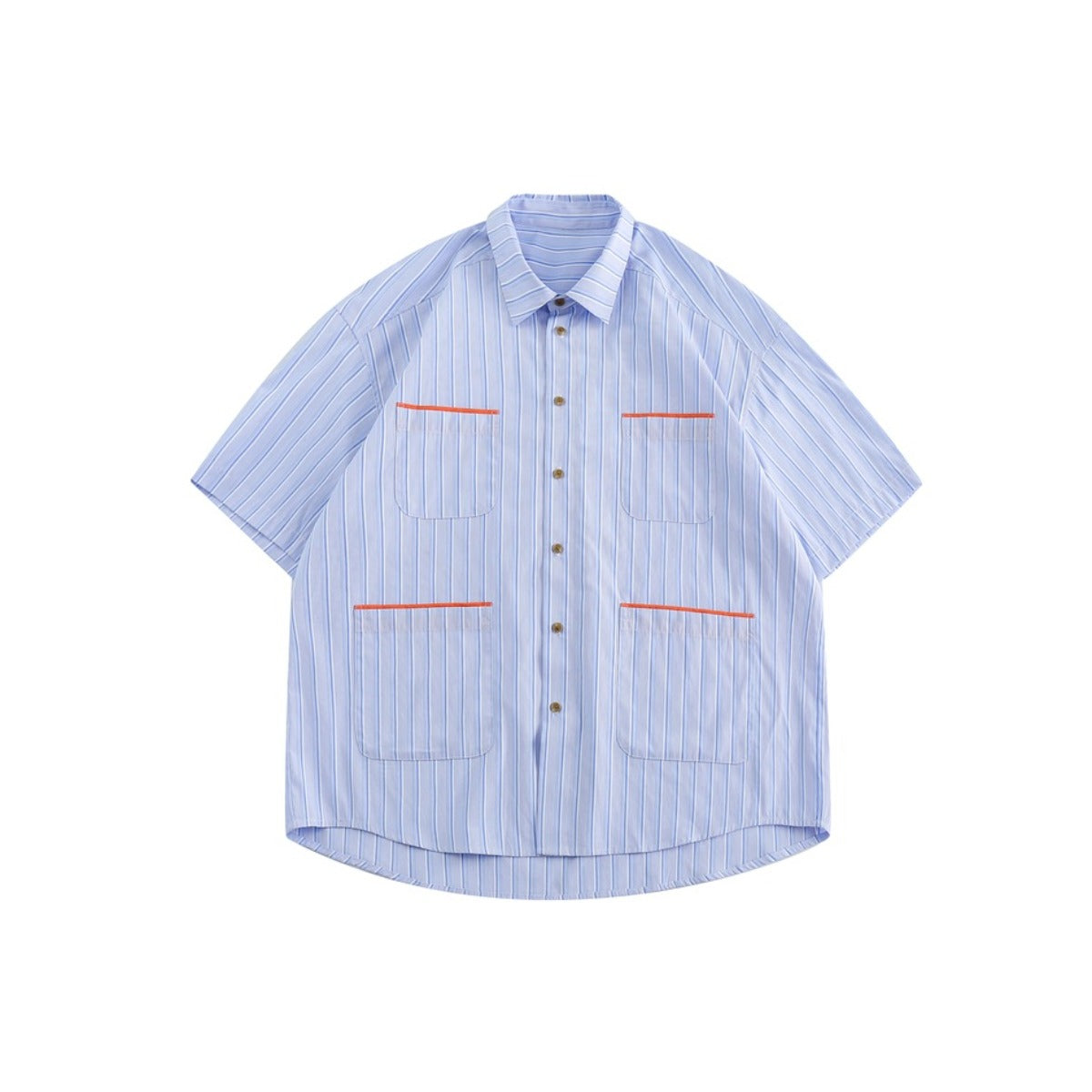 Unisex Shirt Summer Vintage Stripe Coat Loose