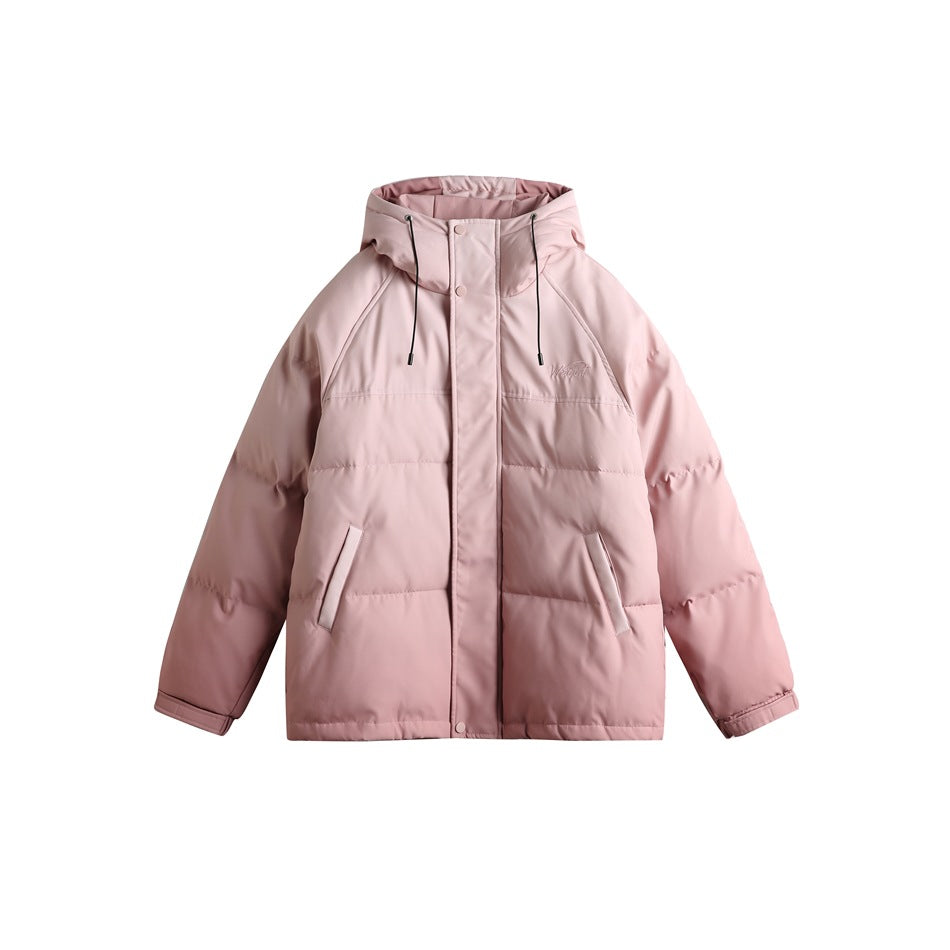 Unisex Coat University Style Gradient Color Cotton