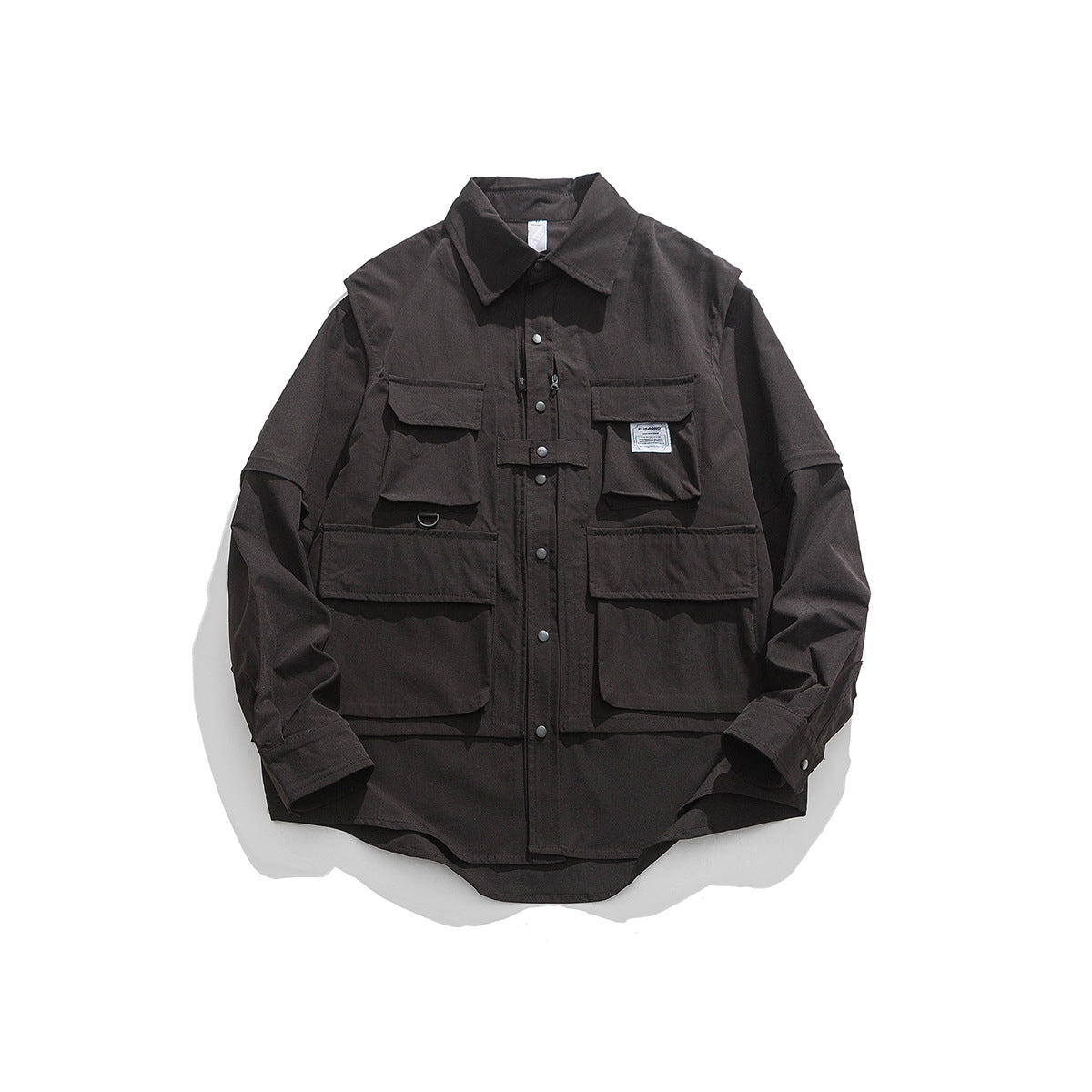 Unisex Shirt Baggy Coat Handsome Removable Sleeves
