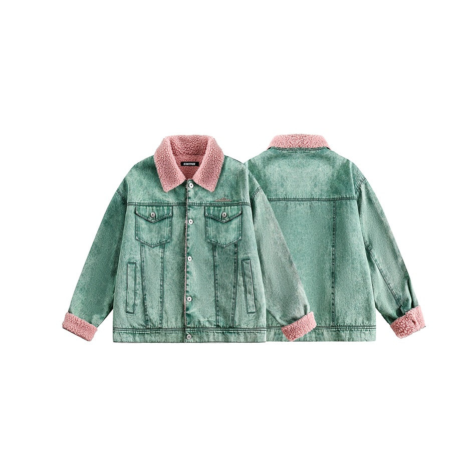 Unisex Coat Lambswool Denim Coat