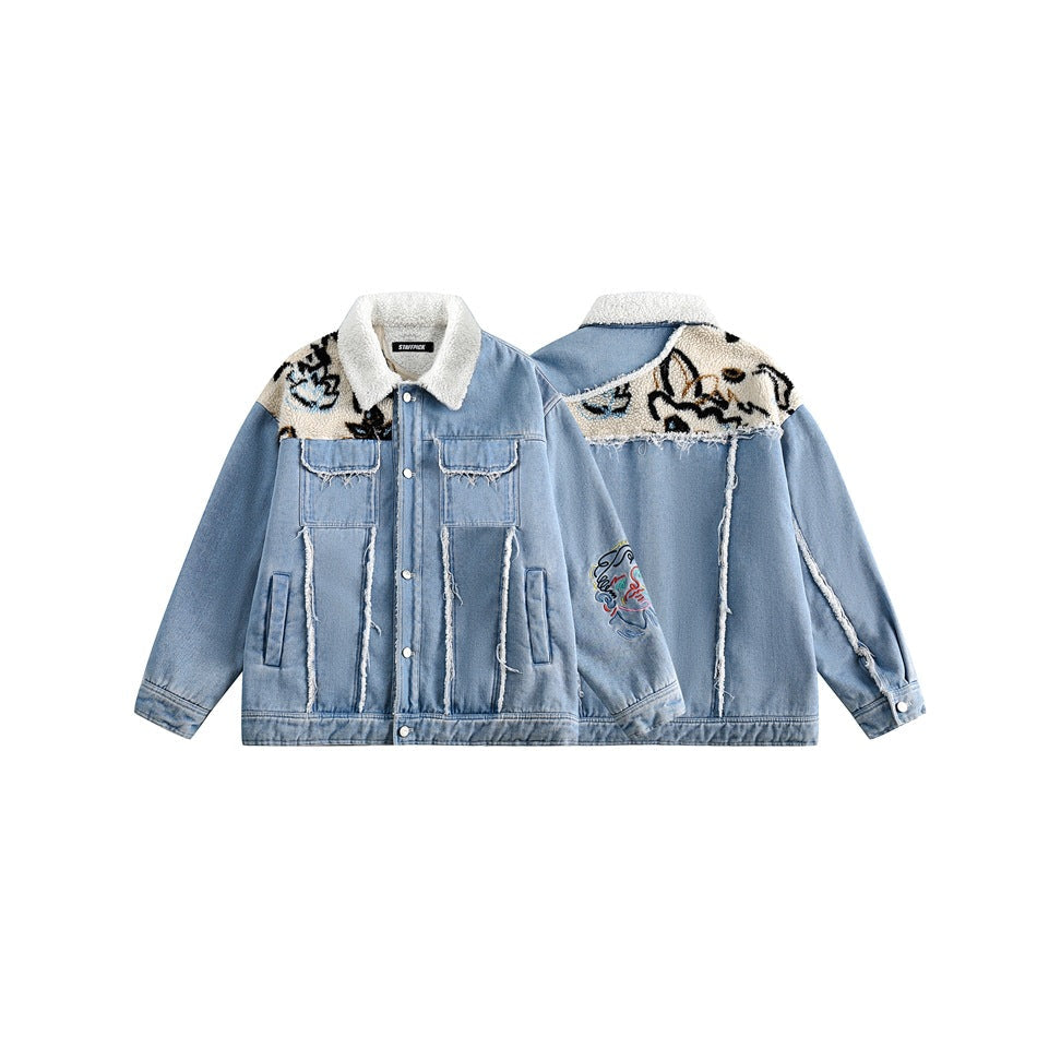 Unisex Coat Lambswool Denim Coat