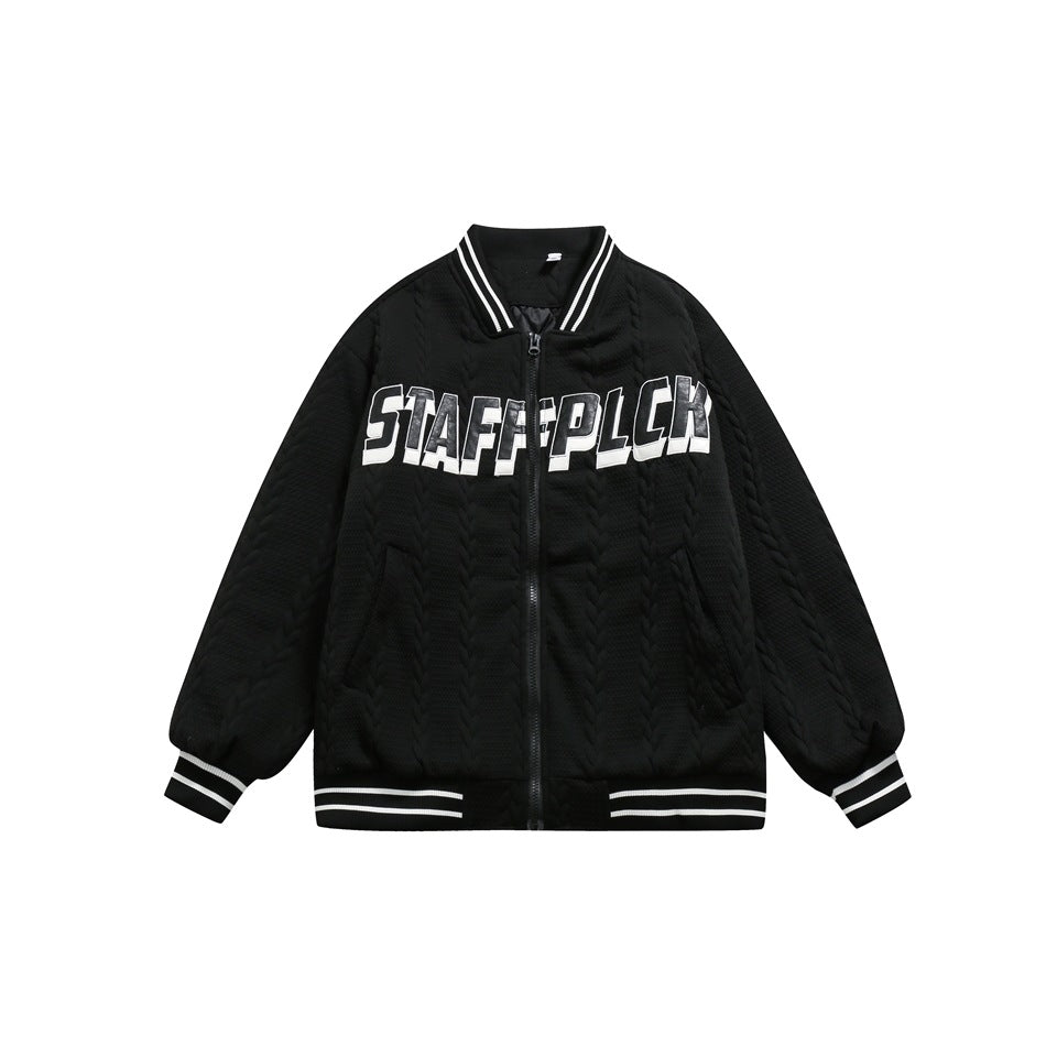 Unisex Coat Couple Baseball Uniform Coat Warm-Keeping Cotton Clothing
