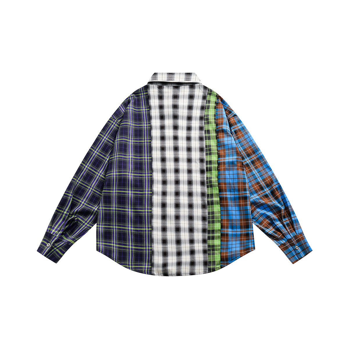 Unisex Shirt Embroidered Plaid Shirt Casual Loose