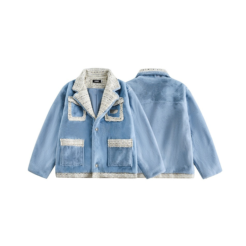 Unisex Coat Plush Cute Campus Cotton-Padded Jacket