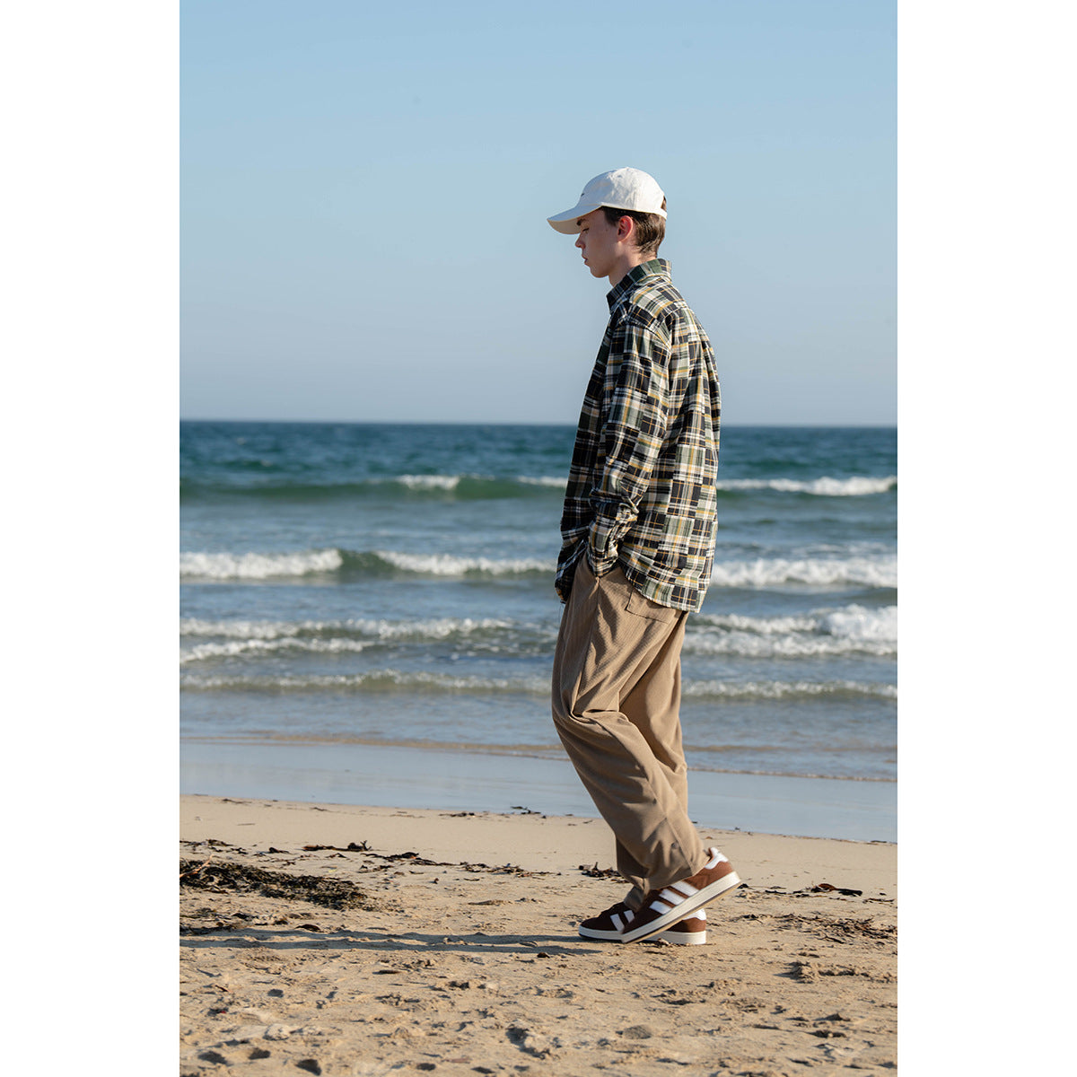 Unisex Shirt Vintage Cityboy Plaid Shirt Loose