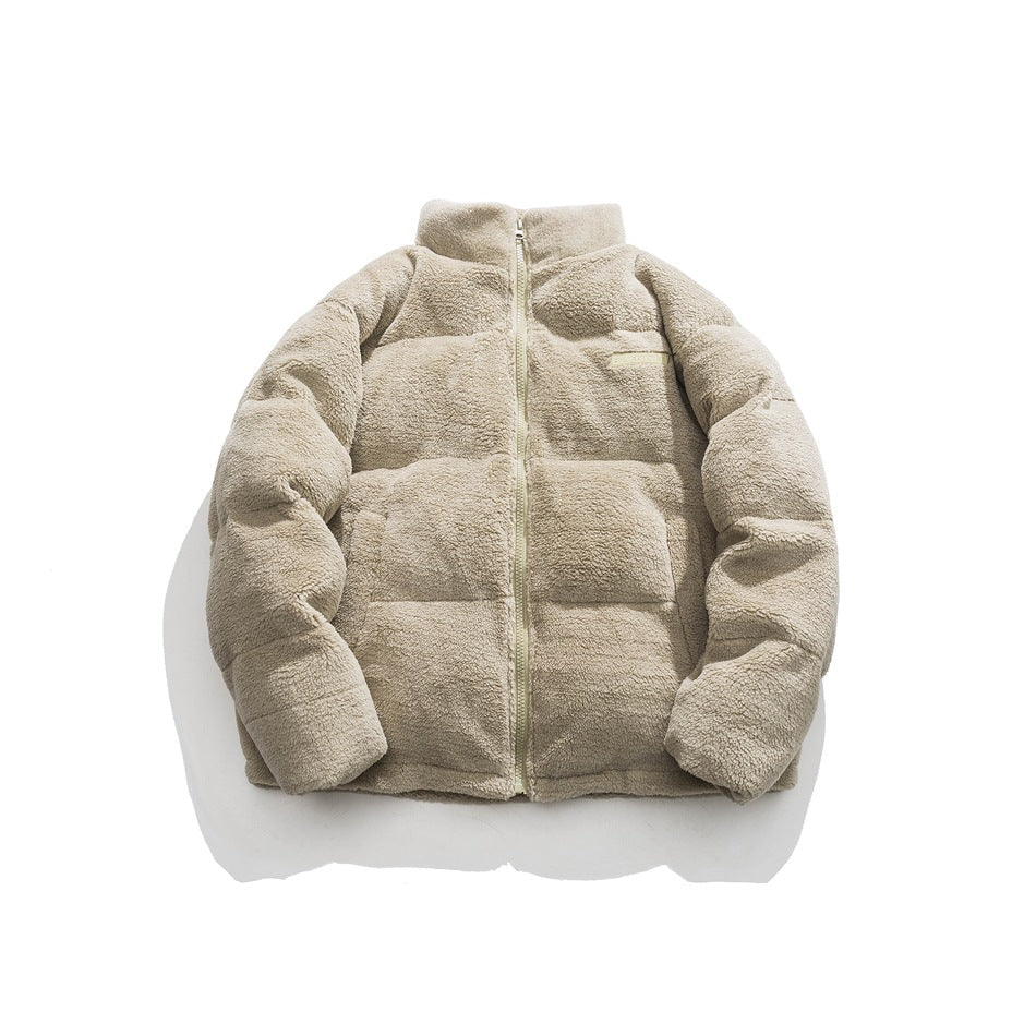 Unisex Coat Winter Lamb Wool Cotton-Padded Jacket Couple Warm