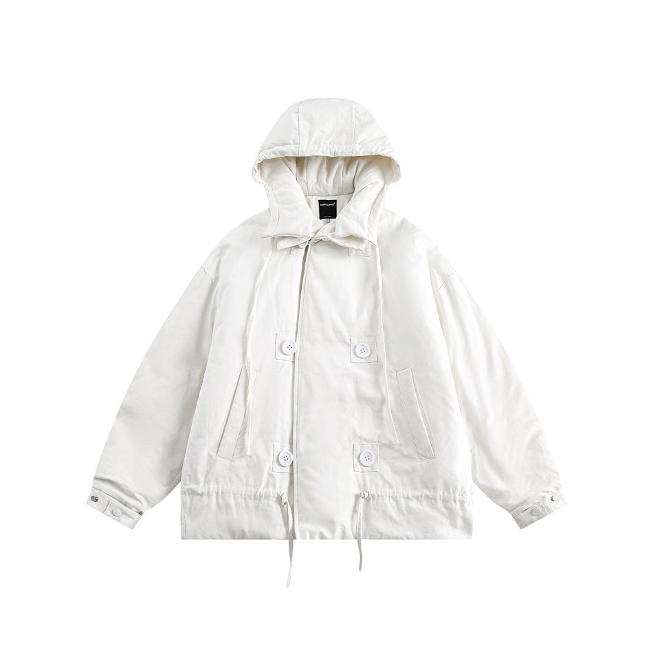 Unisex Coat Double Breasted Warm-Keeping Cotton Clothing Baggy Coat