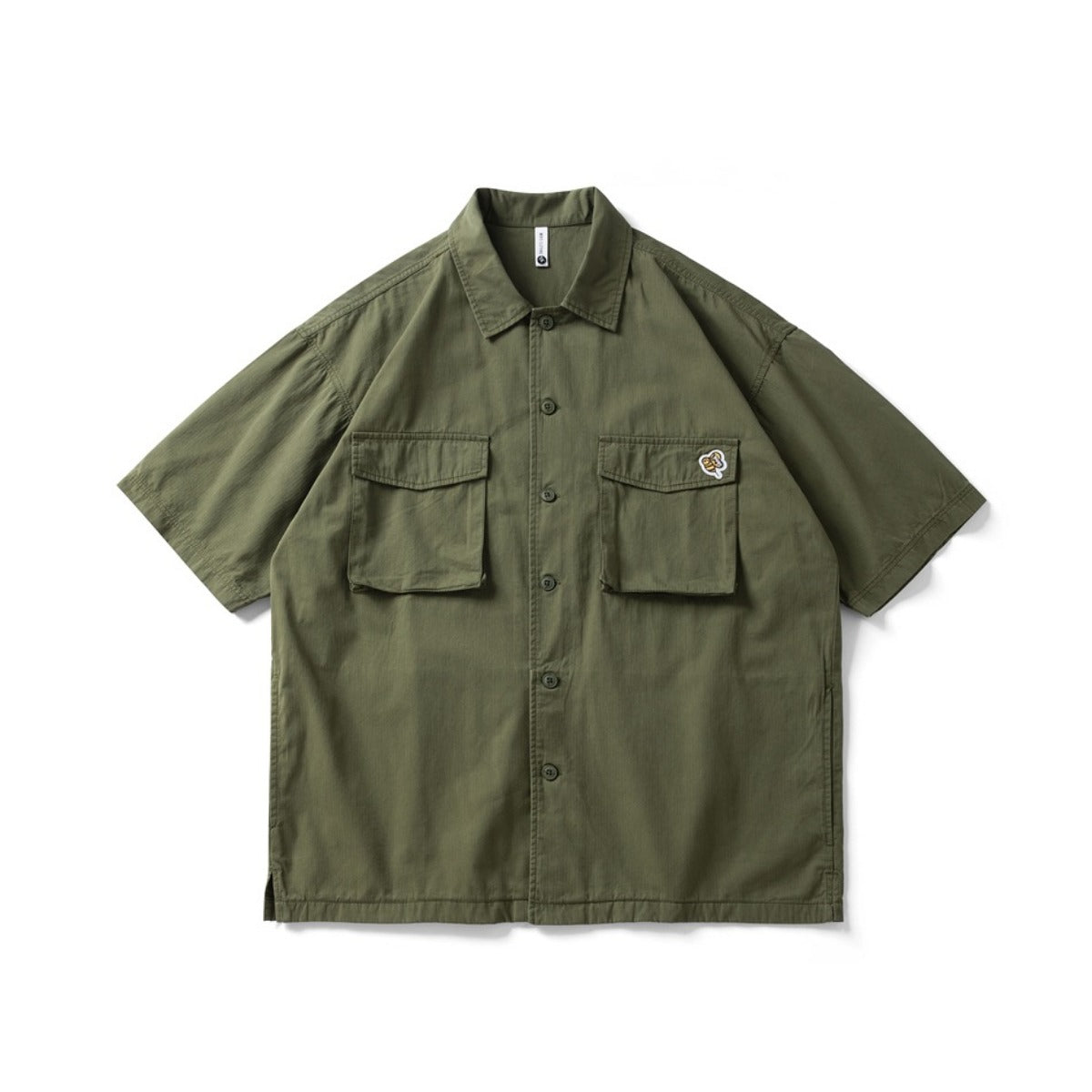 Unisex Shirt Retro Large Pocket Loose Little Bee