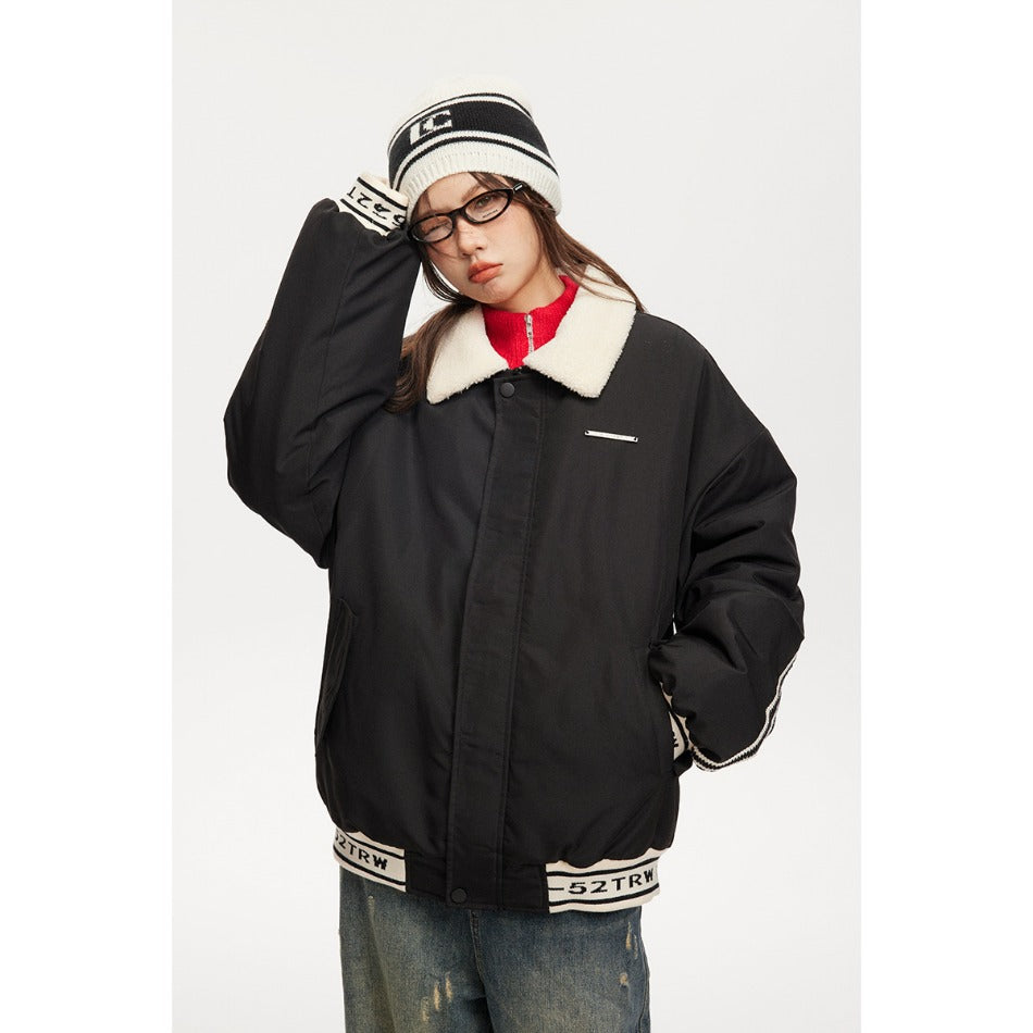 Unisex Coat Youth University Style Lamb Wool Cotton Coat Coat