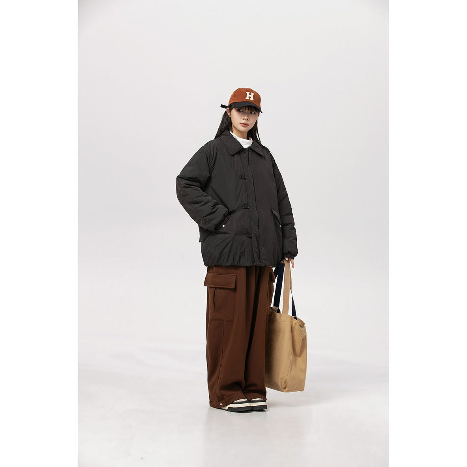 Unisex Coat Vintage Winter Loose Lapels Cotton Coat
