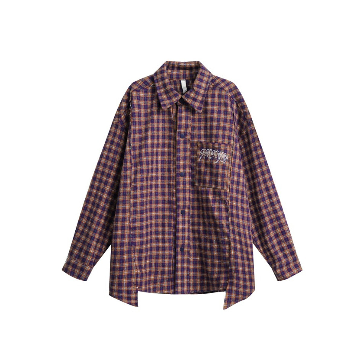 Unisex Shirt Flannel Loose Long Sleeve Plaid Shirt