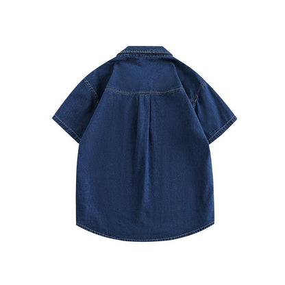 Unisex Shirt Heavy Weight Retro Workwear Denim Loose
