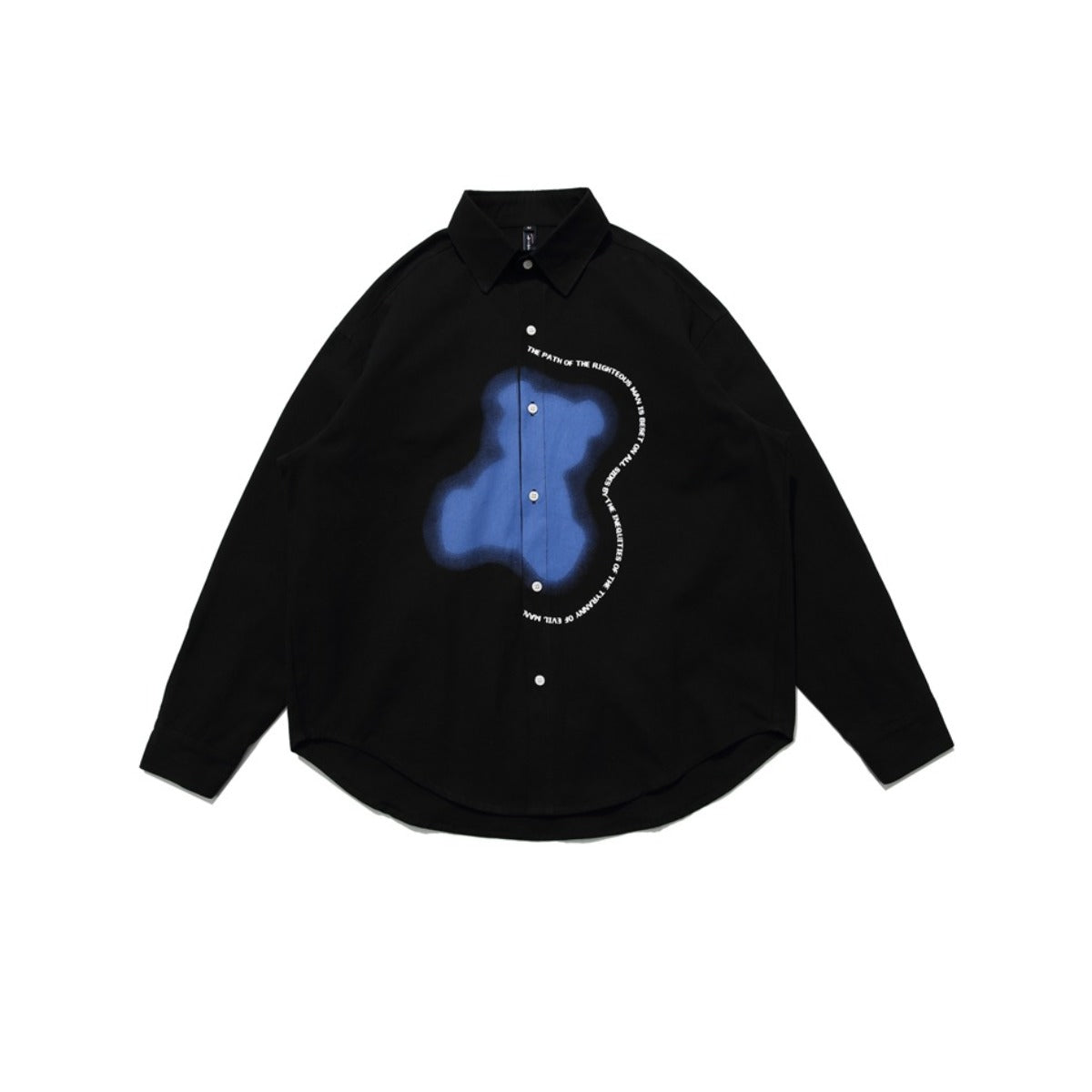 Unisex Shirt Bear Print Loose Casual Jacket