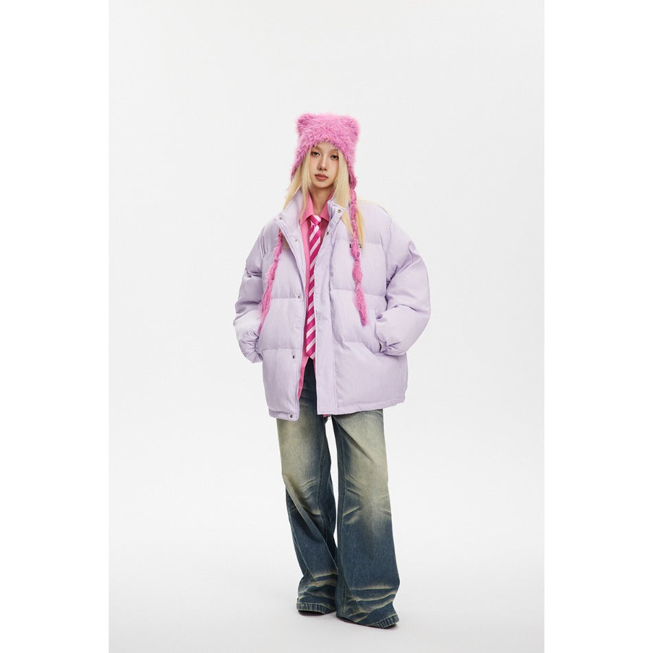 Unisex Coat Stand Collar Loose Winter Thick Cotton Clothing