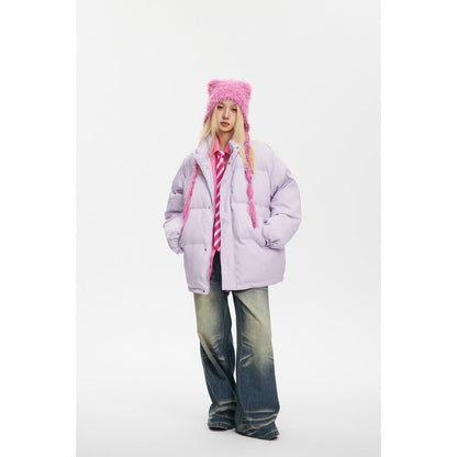 Unisex Coat Stand Collar Loose Winter Thick Cotton Clothing