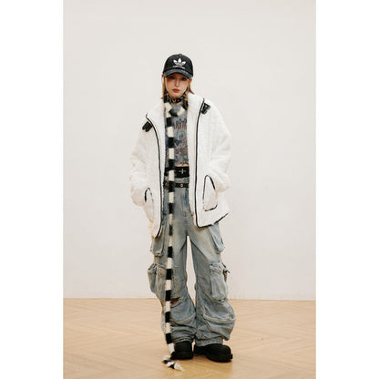 Unisex Coat Loose Lapel Plush Coat