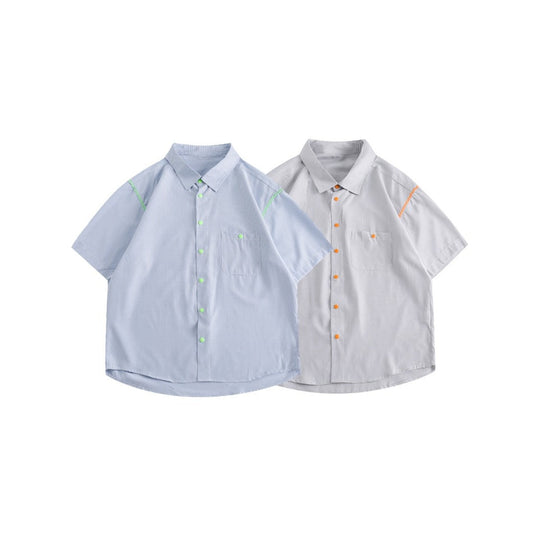 Unisex Shirt Summer Retro Plaid Cardigan Coat Loose