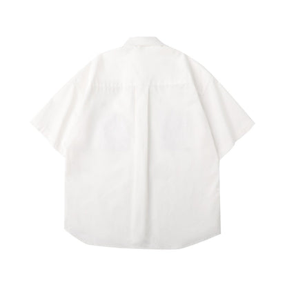 Unisex Shirt Retro Patchwork Loose Casual