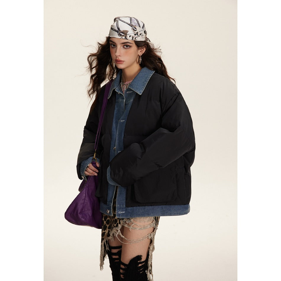 Unisex Coat S Retro Lapels Thickened Winter Cotton Dress Loose