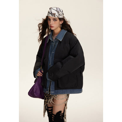 Unisex Coat S Retro Lapels Thickened Winter Cotton Dress Loose