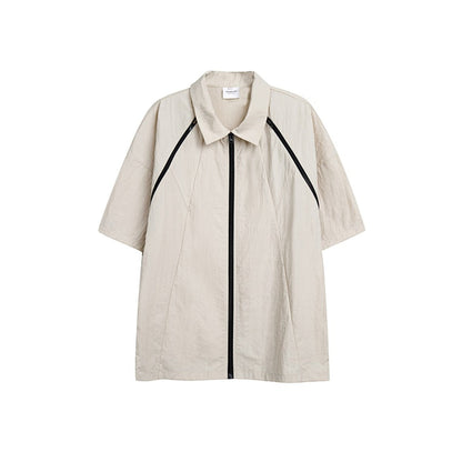 Unisex Shirt Loose Zip Coat