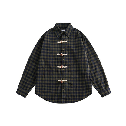Unisex Shirt Flannel Plaid Shirt All Cotton Loose