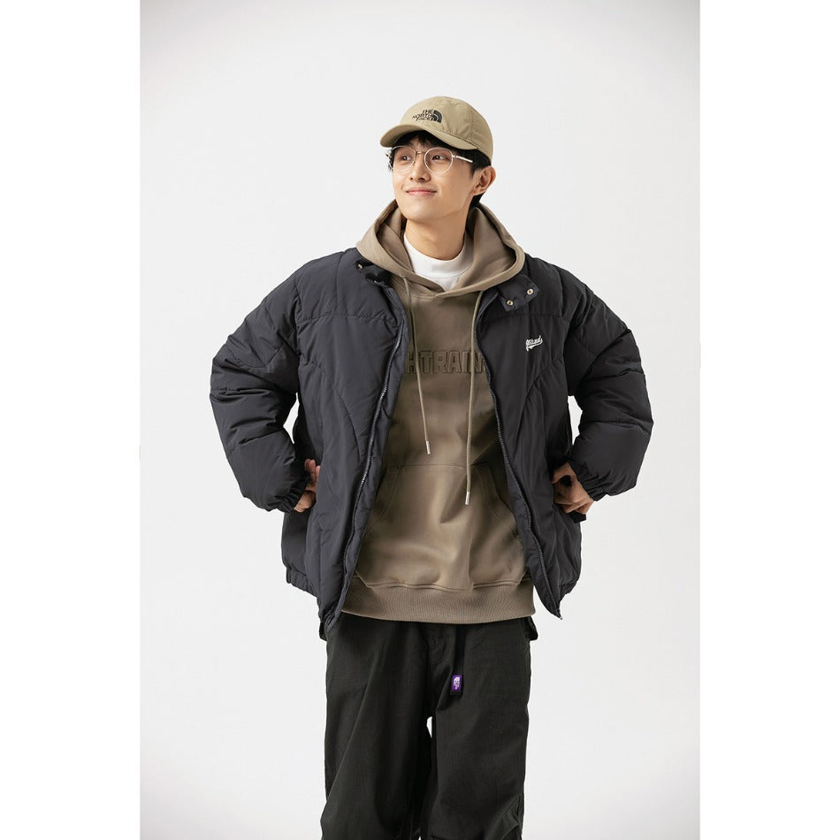 Unisex Coat Winter Cotton-Padded Coat Versatile Loose Lapel
