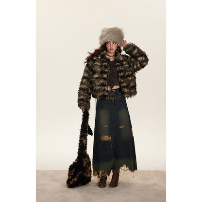 Unisex Coat Socialite Style Plush Coat
