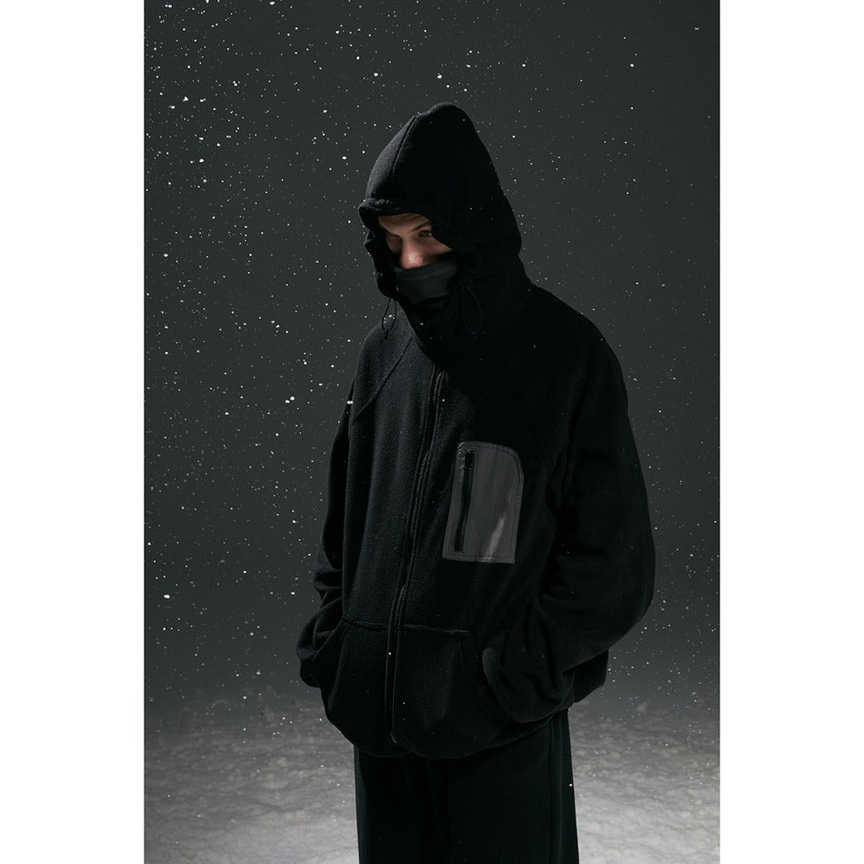 Unisex Coat Loose Polar Fleece Jacket Thermal Cotton-Padded Clothes