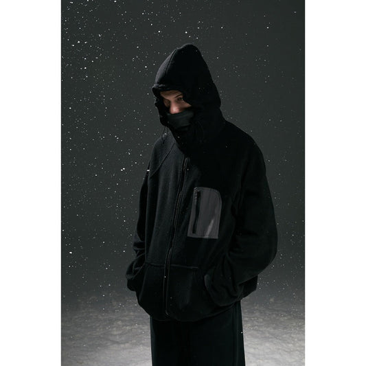 Unisex Coat Loose Polar Fleece Jacket Thermal Cotton-Padded Clothes