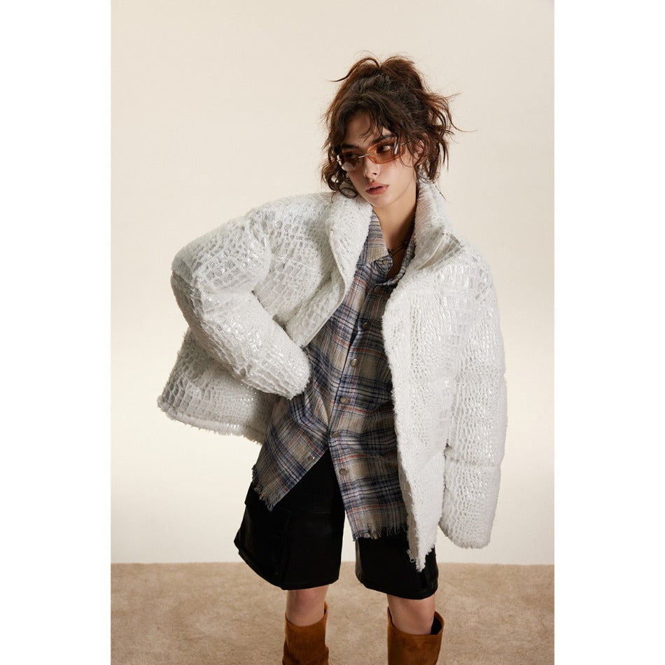 Unisex Coat Vintage Cotton-Padded Jacket Plush Coat Couple