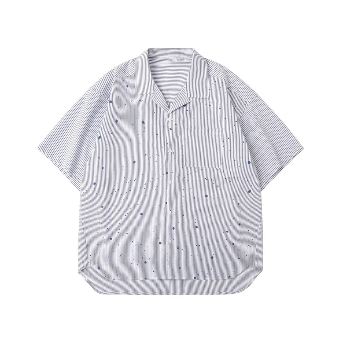 Unisex Shirt Retro Loose Splashed Ink Printing