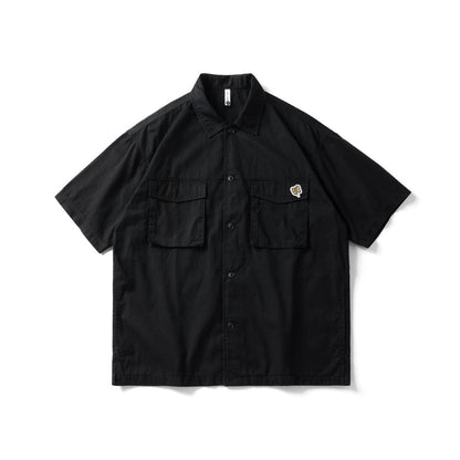 Unisex Shirt Retro Large Pocket Loose Little Bee