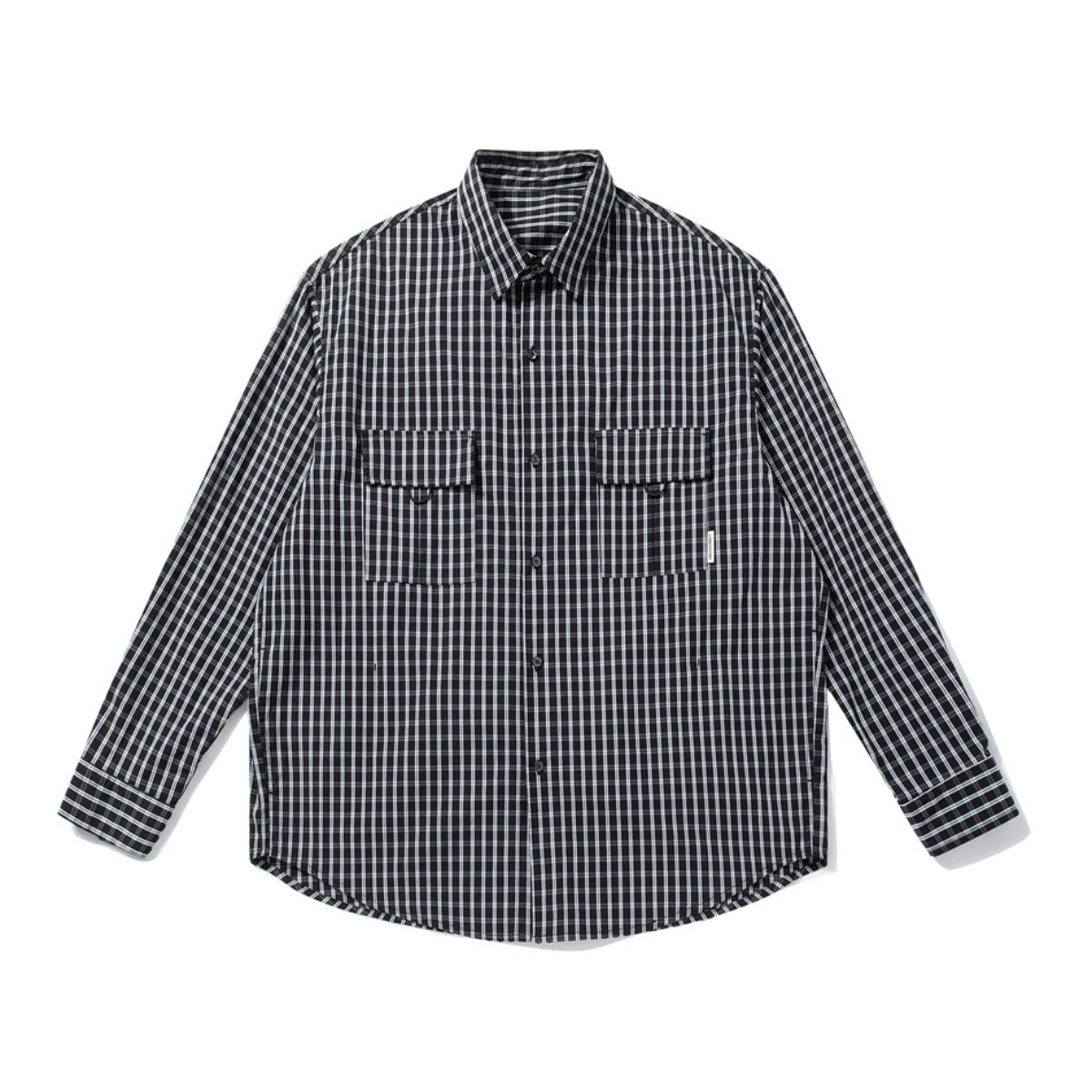 Unisex Shirt College Style Loose Plaid Long Sleeve