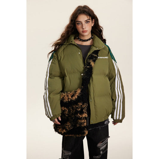 Unisex Coat Cotton Coat Winter Coat Couple Stand Collar