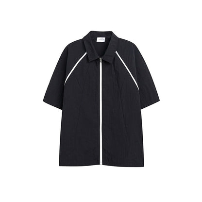 Unisex Shirt Loose Zip Coat