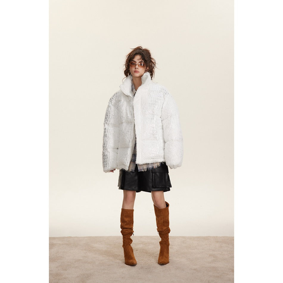 Unisex Coat Vintage Cotton-Padded Jacket Plush Coat Couple