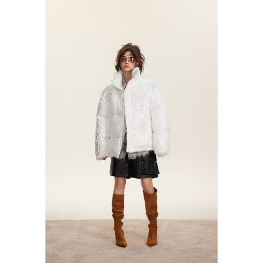 Unisex Coat Vintage Cotton-Padded Jacket Plush Coat Couple