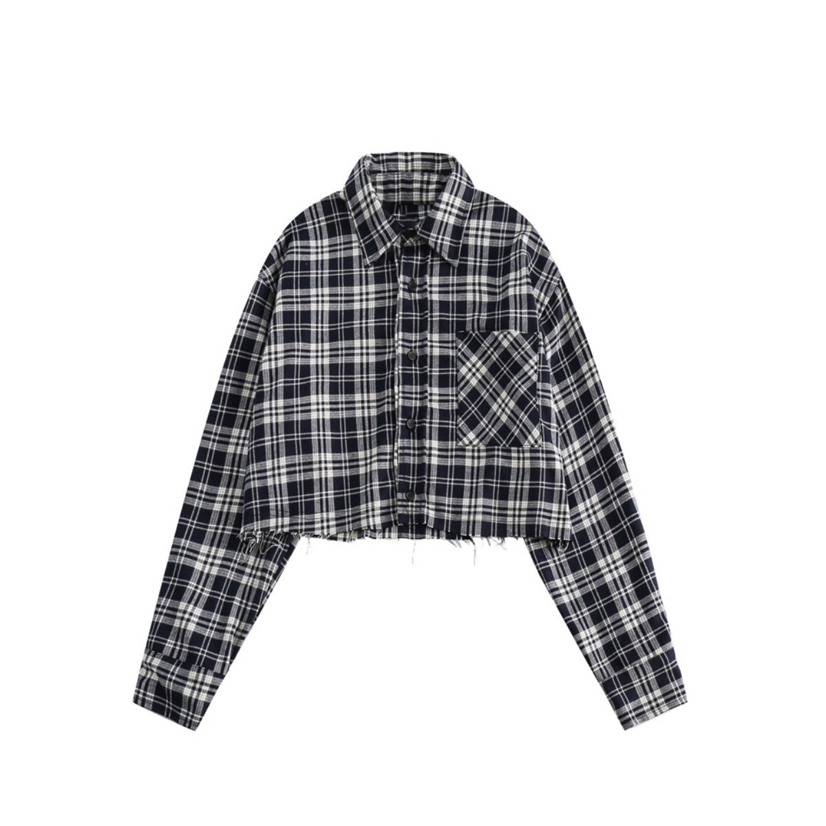 Unisex Shirt Loose Plaid Coat
