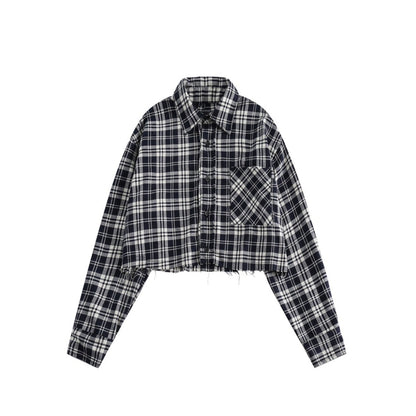 Unisex Shirt Loose Plaid Coat