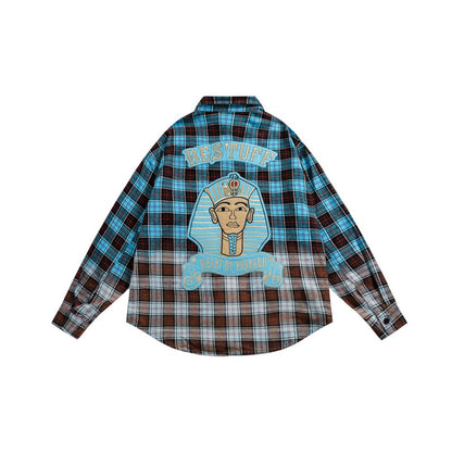 Unisex Shirt Loose Plaid Coat