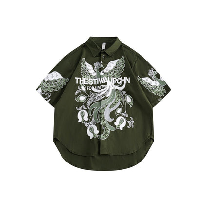Unisex Shirt Retro Loose Cotton
