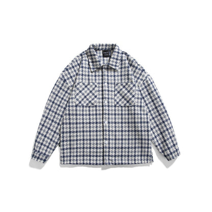 Unisex Shirt Vintage Plaid Loose