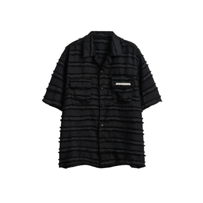 Unisex Shirt Brushed Short-Sleeved Coat Shirt