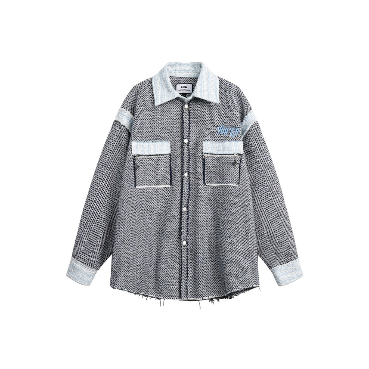 Unisex Shirt Retro Patchwork Brushed Plaid Coat