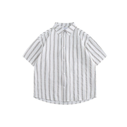 Unisex Shirt Cityboy Vintage Stripe Loose Thin