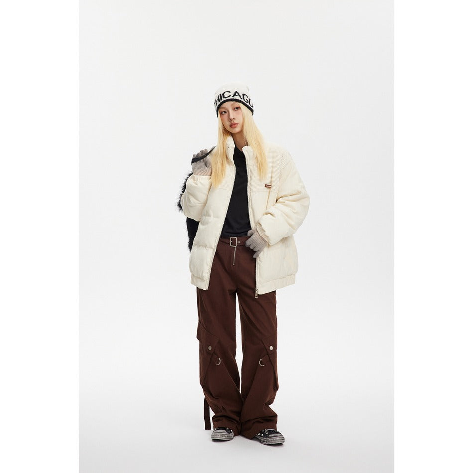 Unisex Coat Couple Loose Corduroy Coat