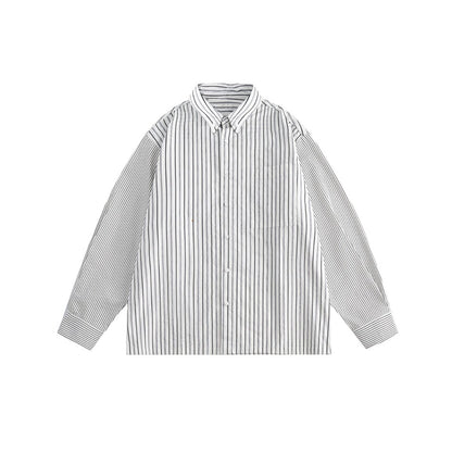 Unisex Shirt Handsome Stitching Stripes