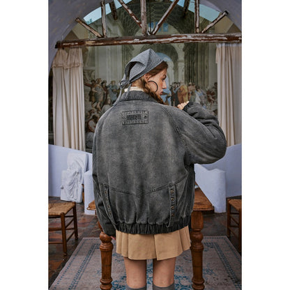 Unisex Coat Quilted Denim Coat Winter