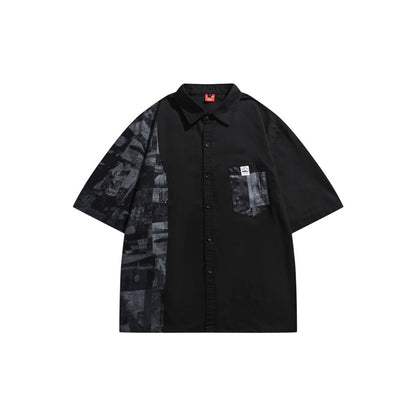 Unisex Shirt Irregular Stitching Loose Summer